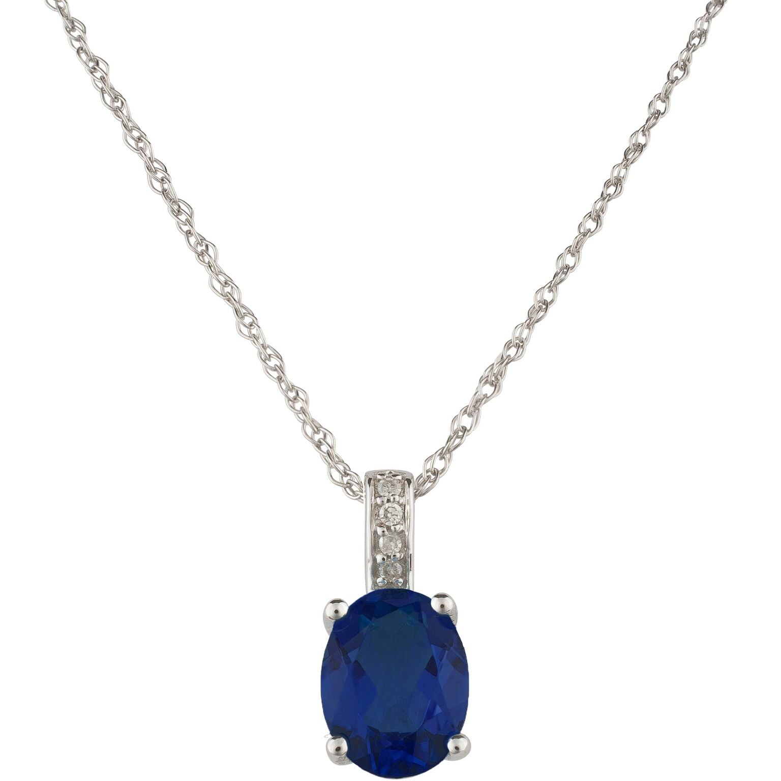 Classic Sapphire Necklace - Colored Stone Necklace