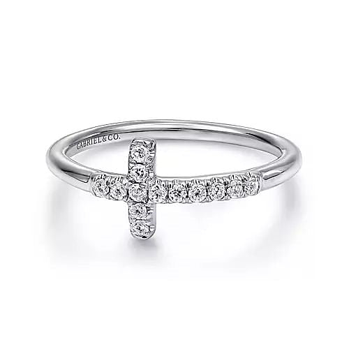 Cross Diamond Fashion Ring - Diamond Fashion Rings - Womens