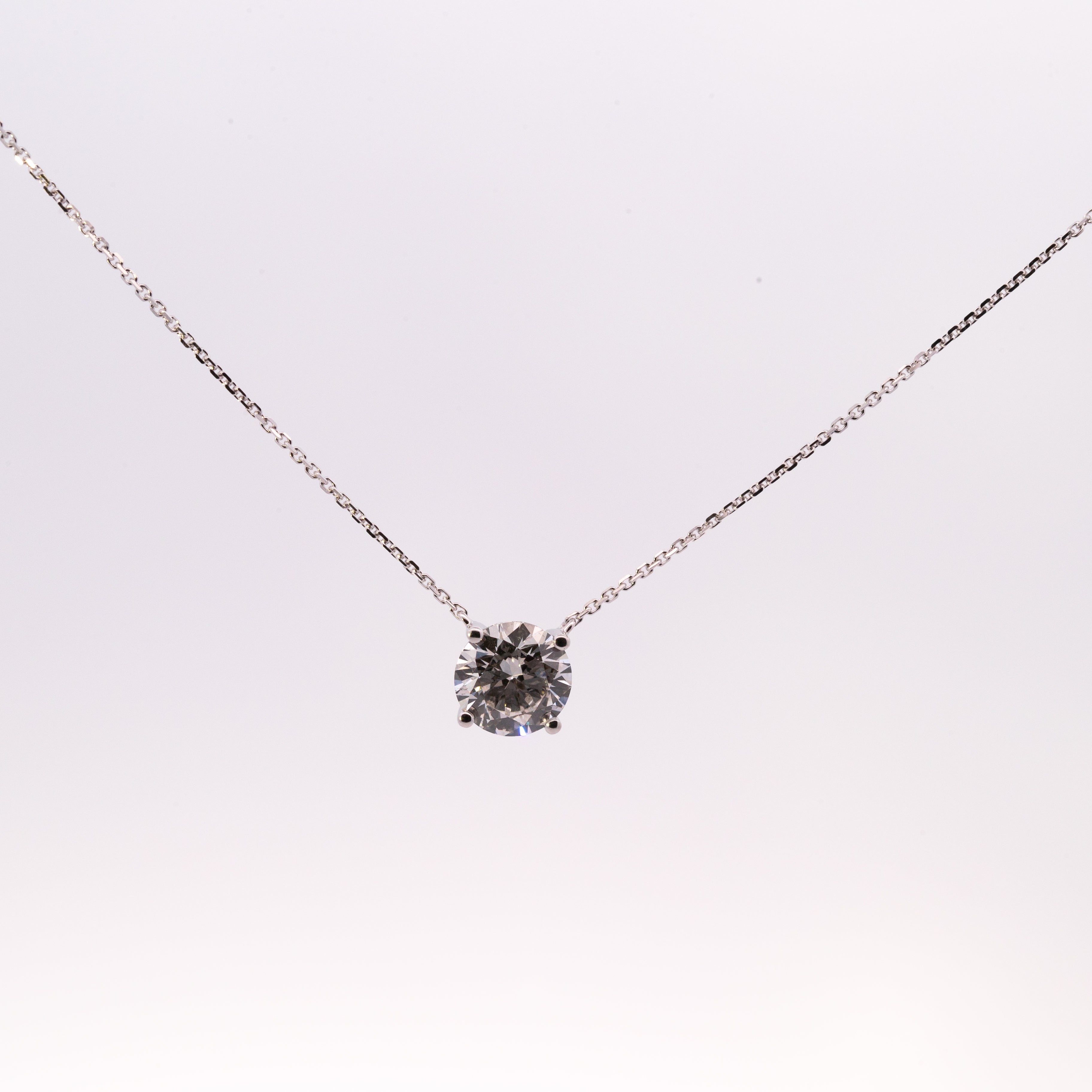 Classic Solitaire Necklace Diamond Solitaire Necklace - Diamond Necklace - New Born Created