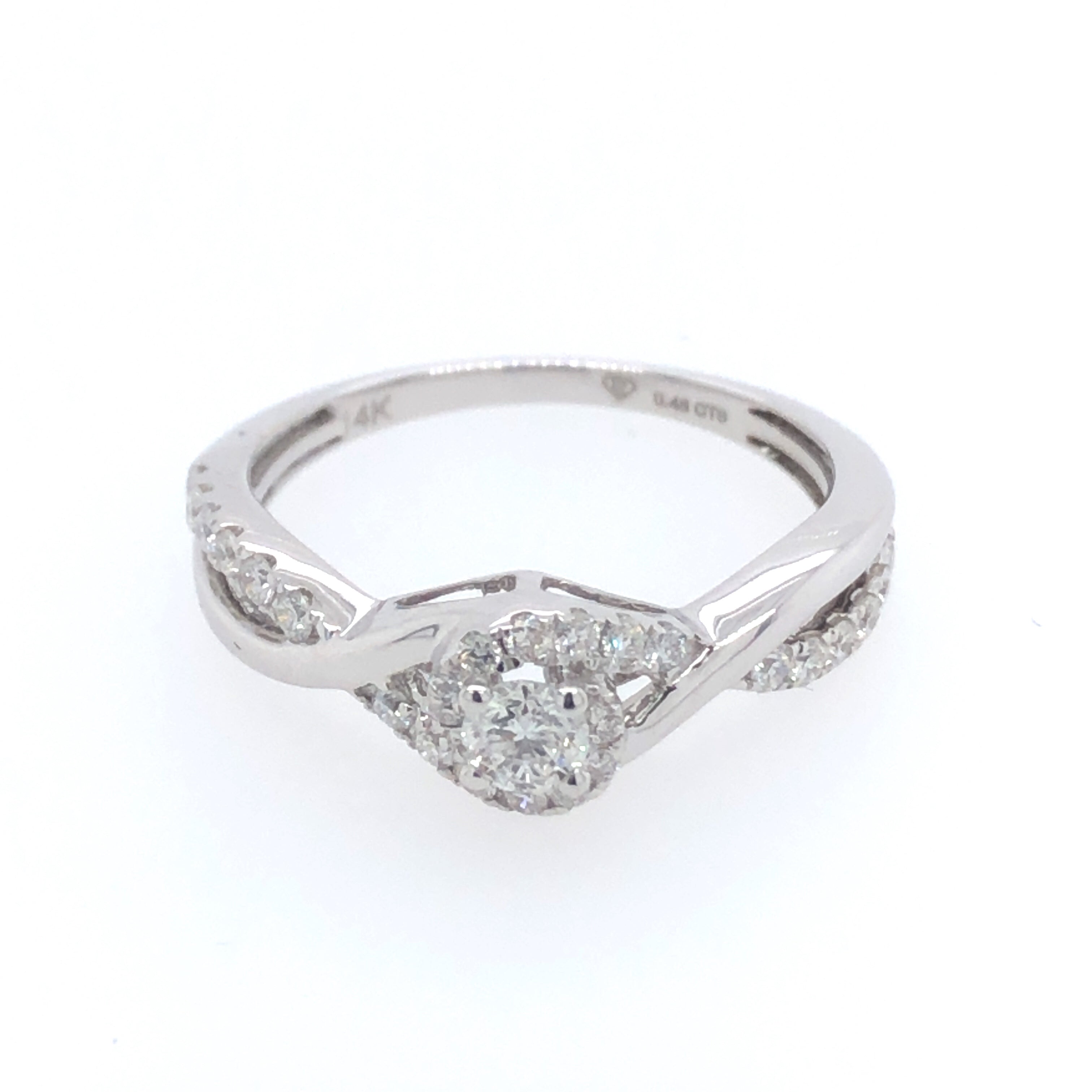 Halo Entwined Engagement Ring - Diamond Engagement Rings
