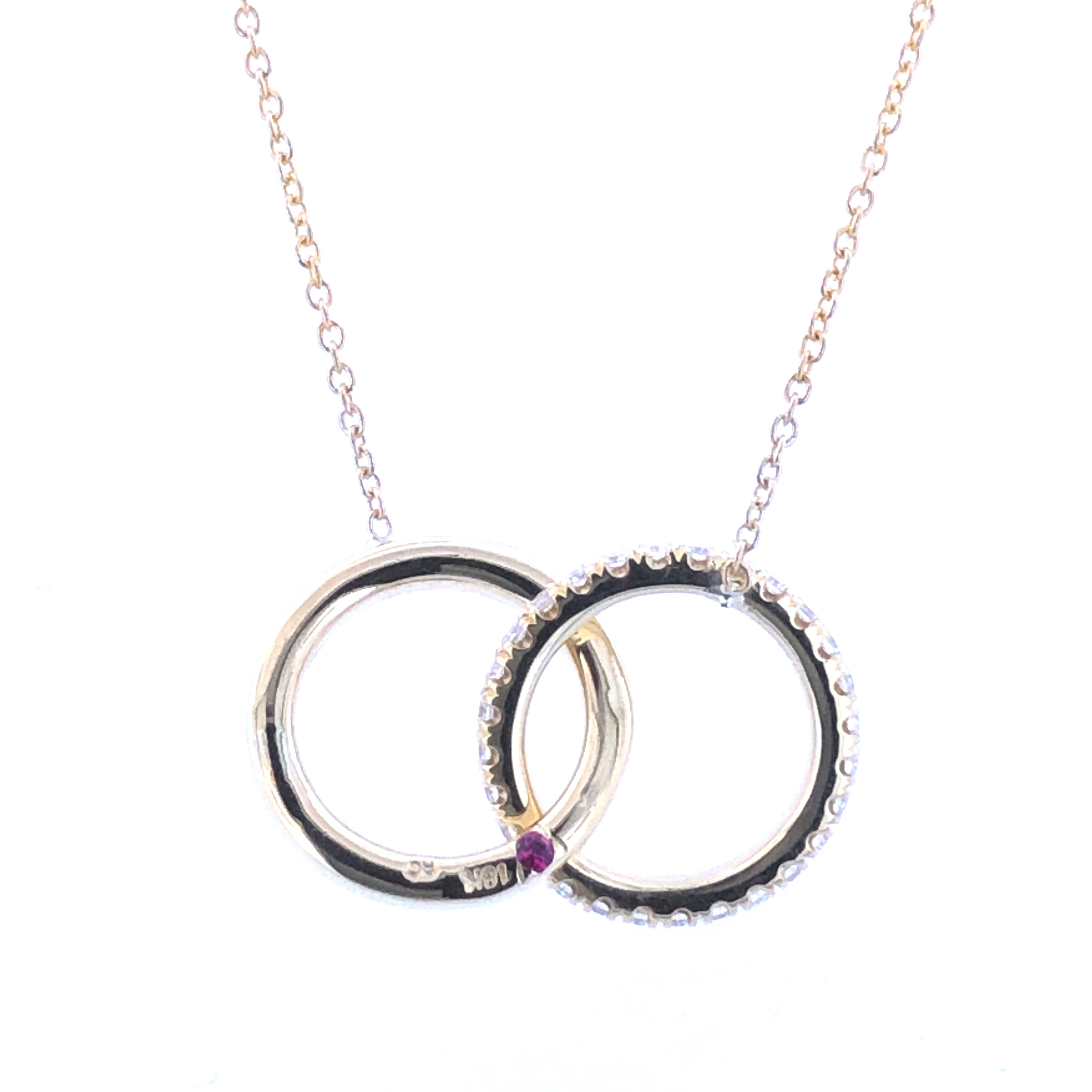 Circle Diamond Necklace - Diamond Necklaces