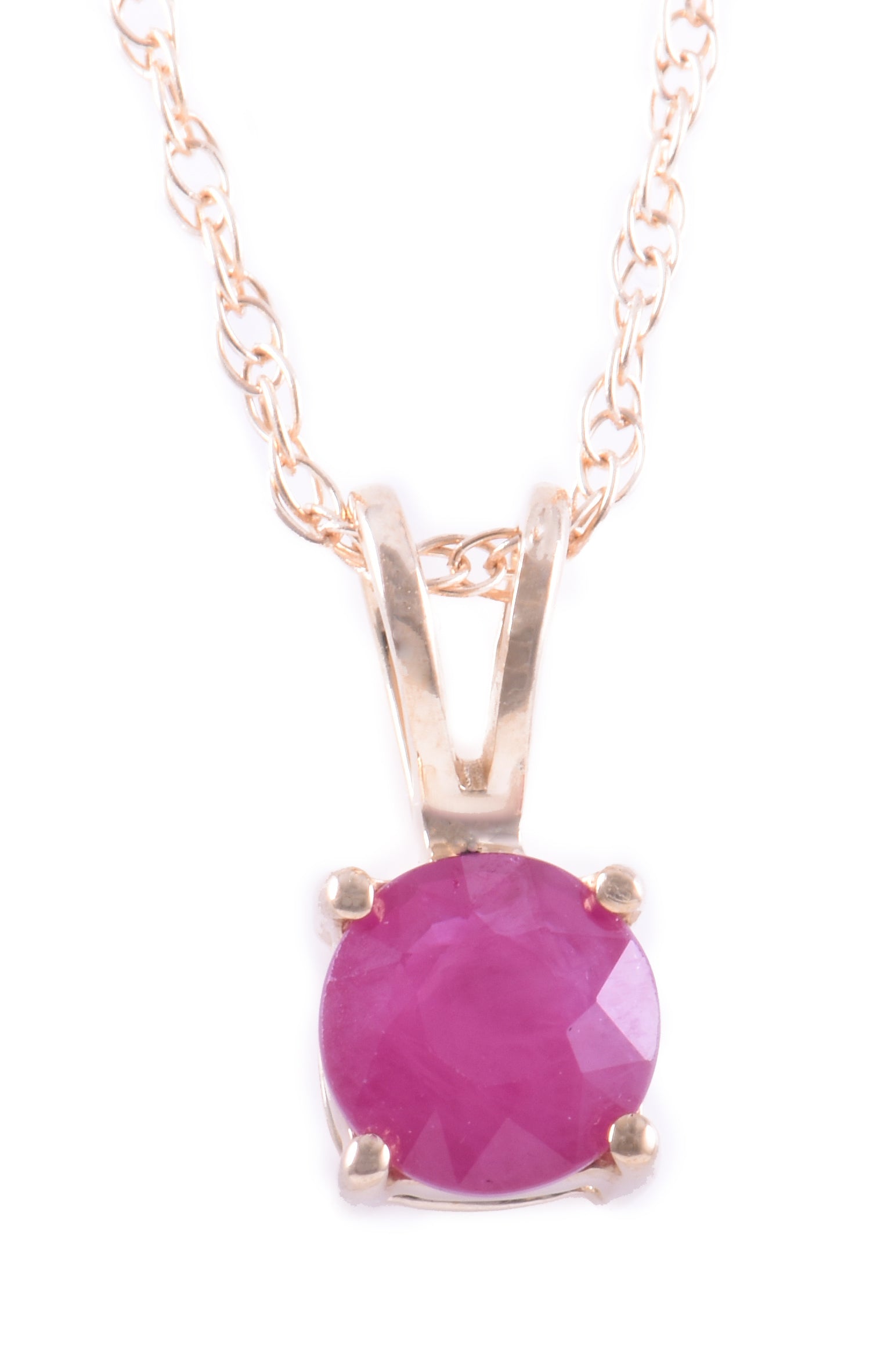 Classic Ruby Necklace - Colored Stone Necklace