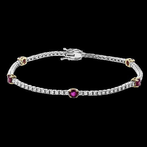 In Line Diamonds Bracelet - Colored Stone Bracelets