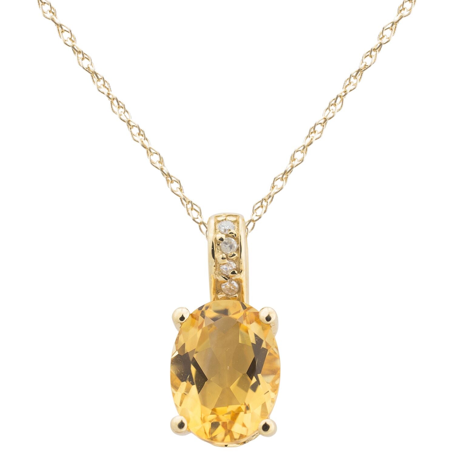 Classic Citrine Necklace - Colored Stone Necklace