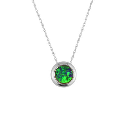 Inspired Australian Opal Doublet Necklace - Colored Stone Necklace