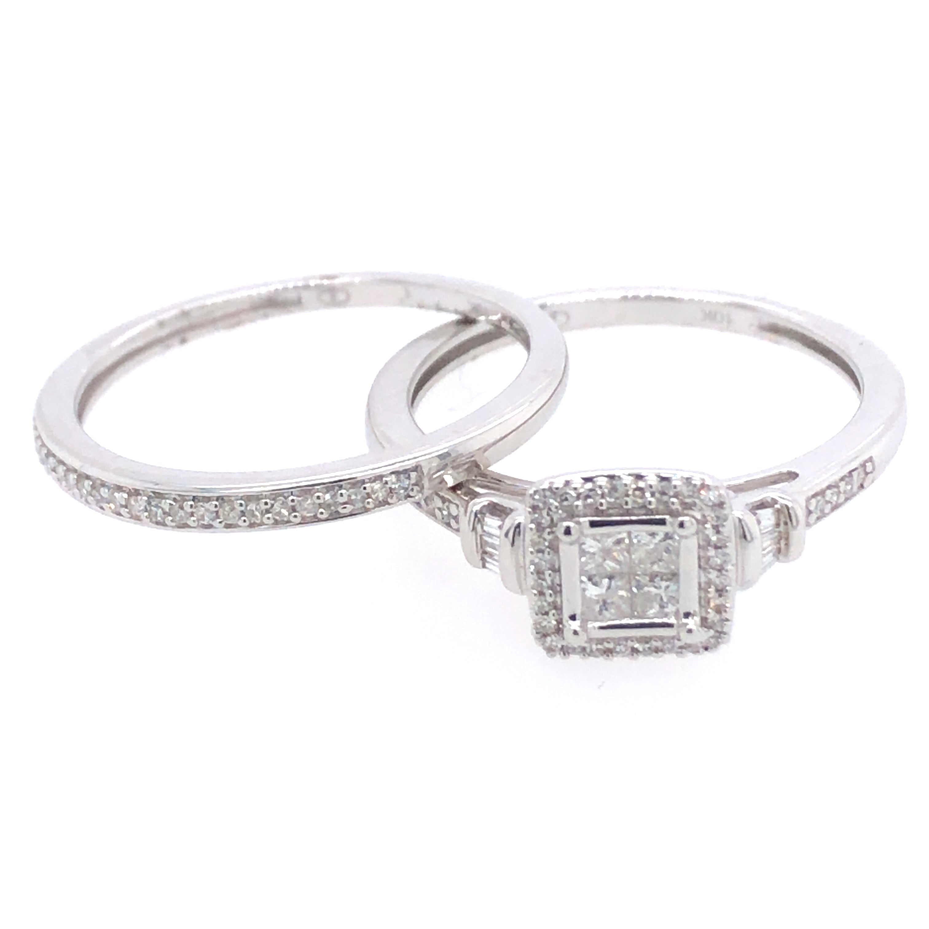 Style: Halo Inspired Description: Wedding Set - Diamond Engagement Ring Set