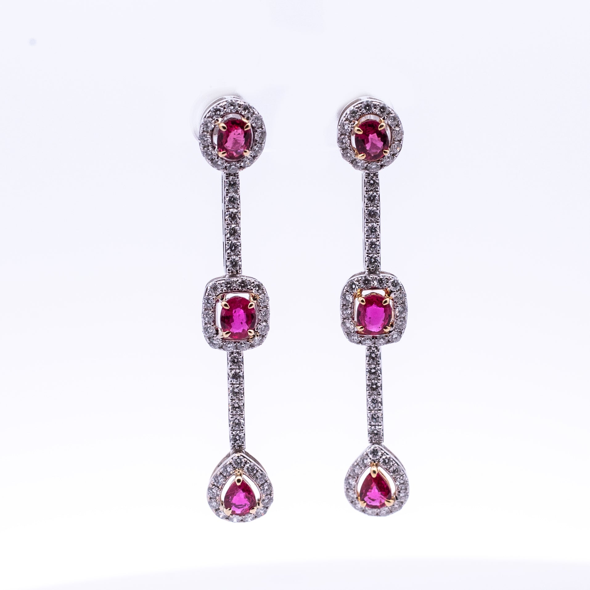 Dangle Rubies Earring - Colored Stone Earrings