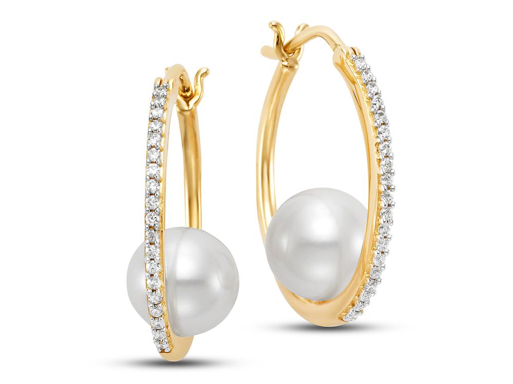 Hoop Pearl Earrings - Pearl Earrings