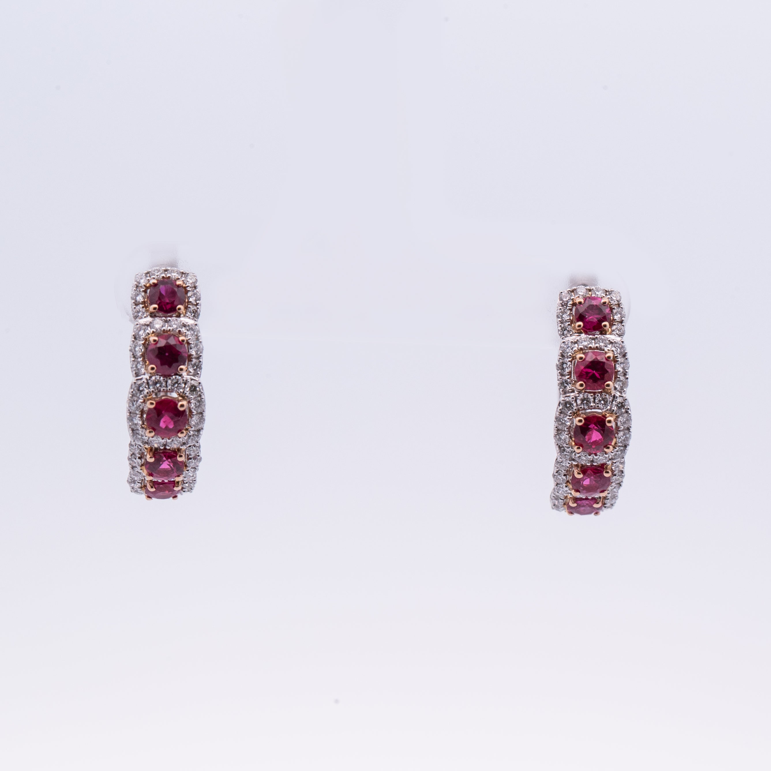 Hoop Rubies Earring - Colored Stone Earrings