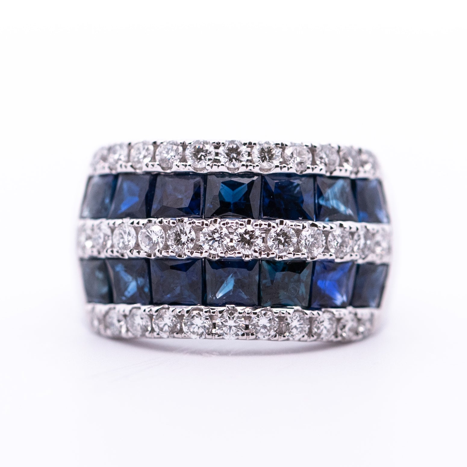 Radiant Sapphires Ring - Colored Stone Rings - Womens