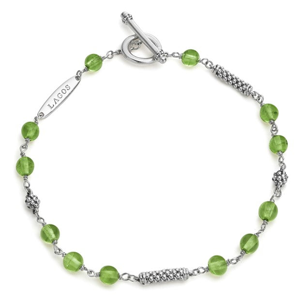 Link Peridot Bracelet - Colored Stone Bracelets