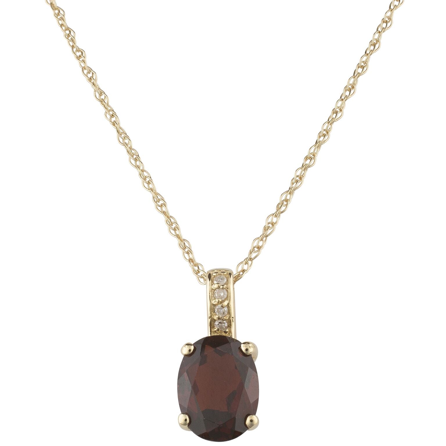 Classic Garnet Necklace - Colored Stone Necklace