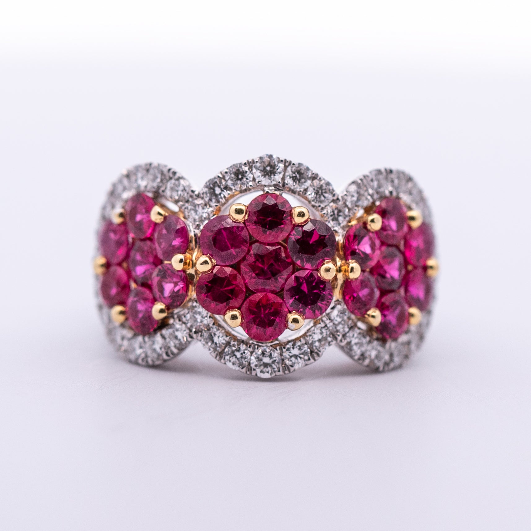 Cluster Rubies Ring - Colored Stone Rings - Womens