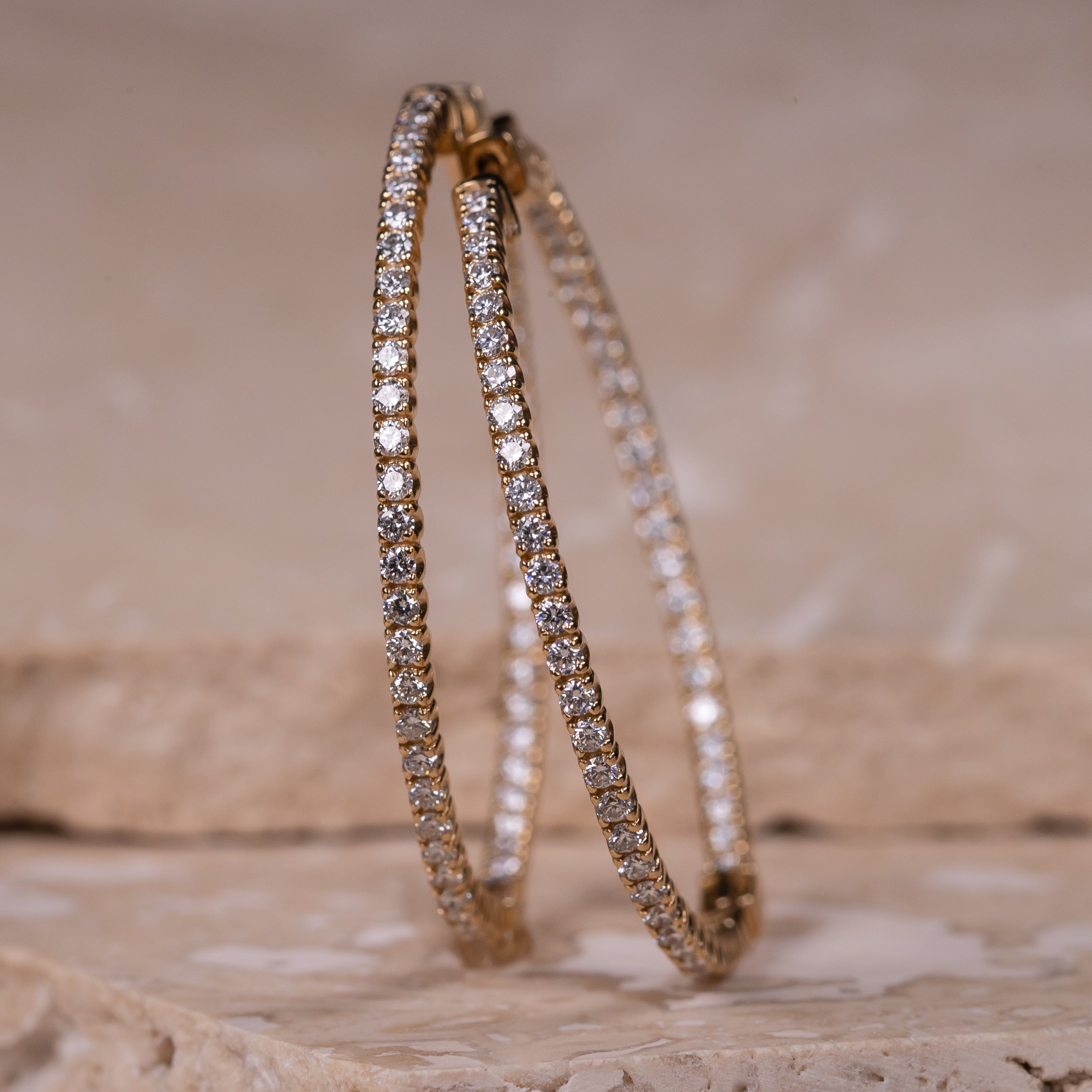 Cary Michael 2.21 CTW Diamond Hoop Earrings in 14K Rose Gold - Diamond Fashion