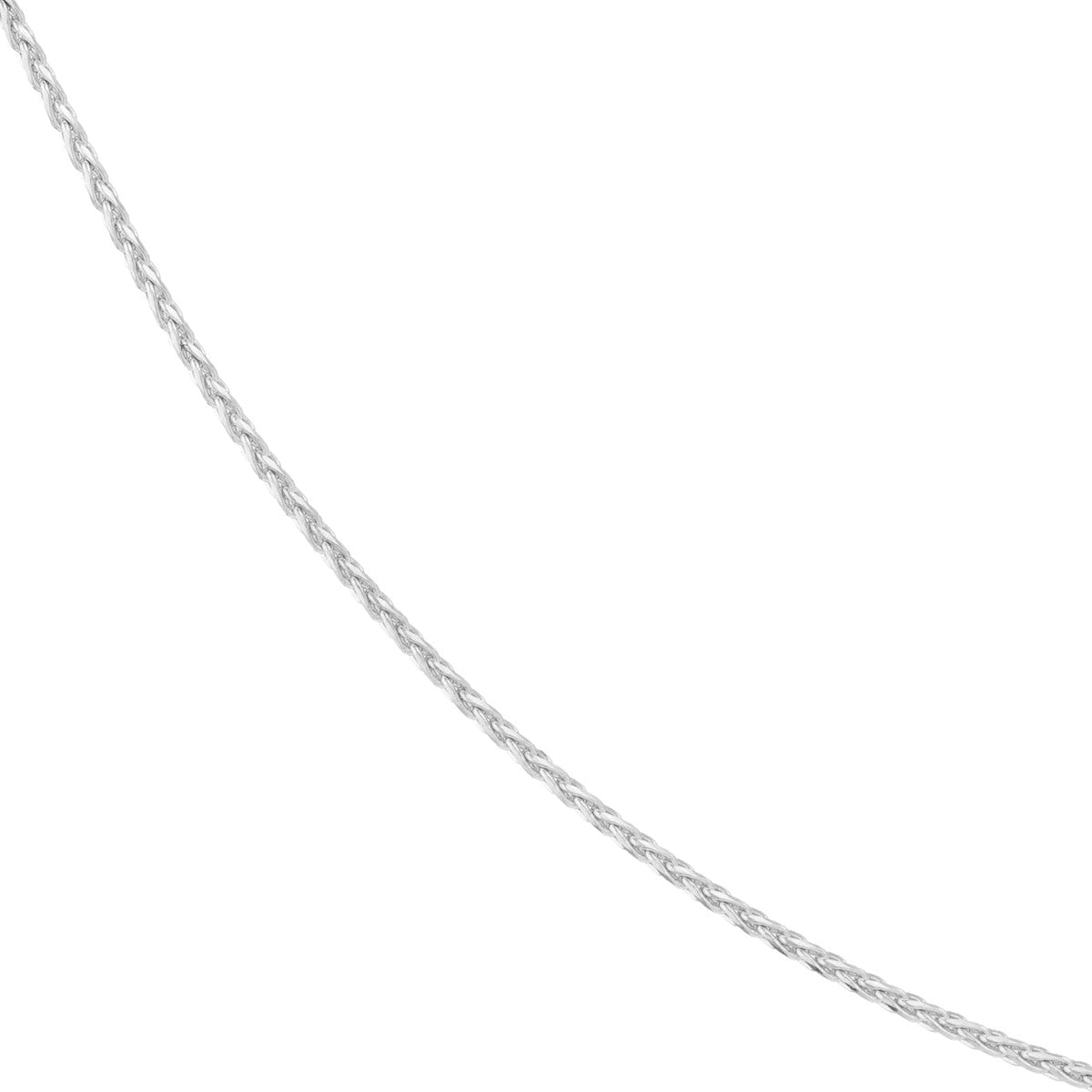 Round Wheat 14K White Gold Chain, 16 Inch - Gold