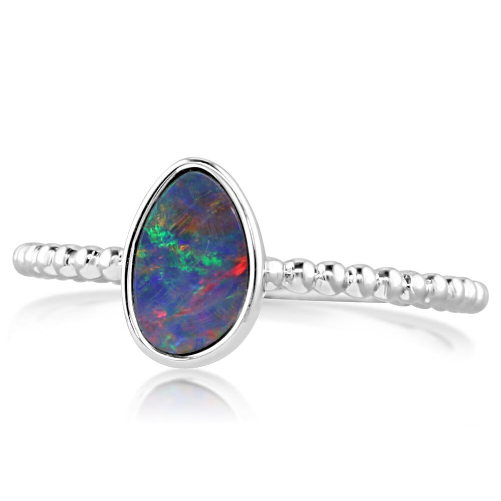 Inspired Australian Opal Doublet Ring - Colored Stone Rings - Womens