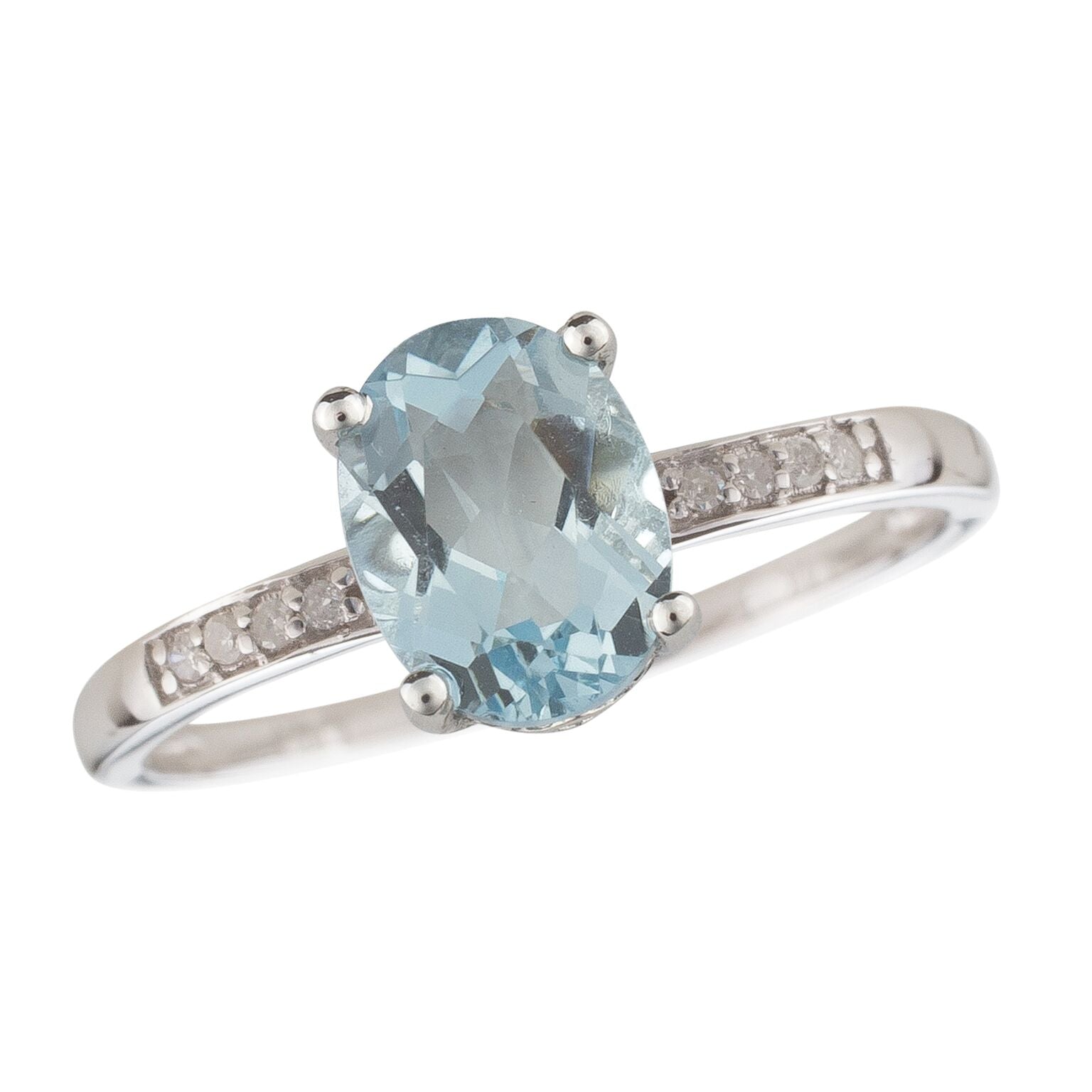 Classic Aquamarine Ring - Colored Stone Rings - Womens