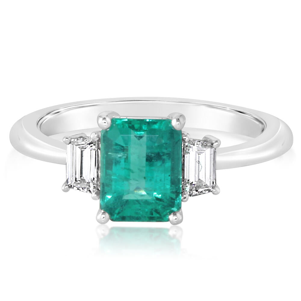 Inspired Treated Emerald Ring - Colored Stone Rings - Womens