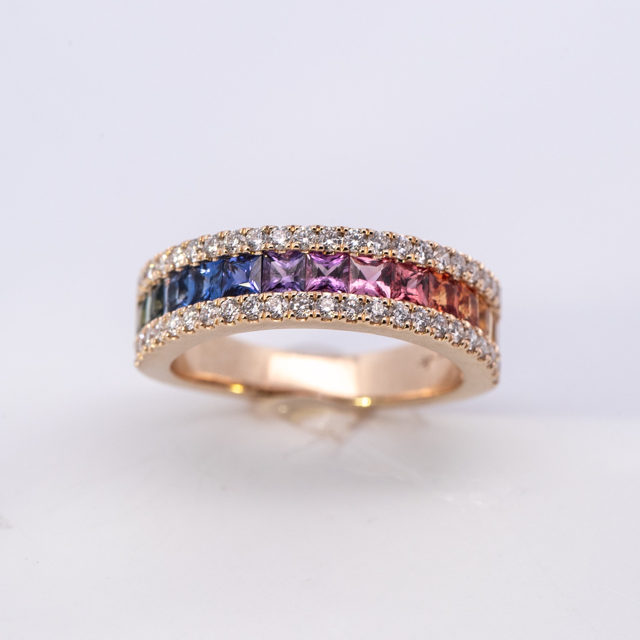 Stackable Diamonds Ring - Colored Stone Rings - Womens