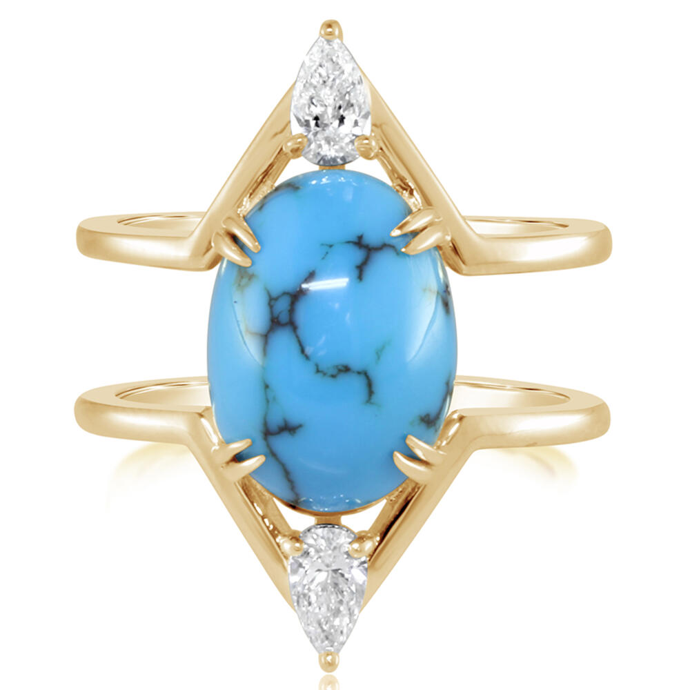 Radiant Turquoise Ring - Colored Stone Rings - Womens