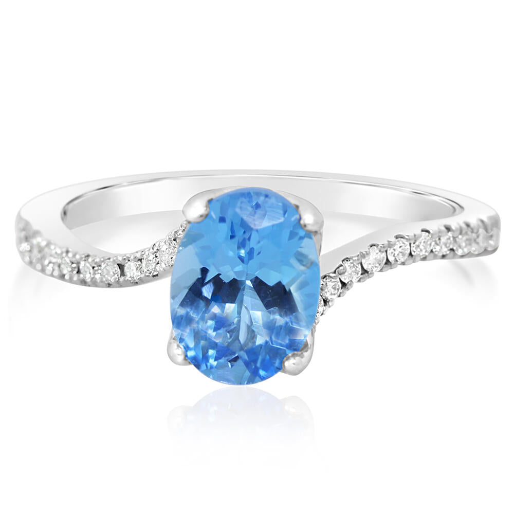 Classic Blue Topaz Ring - Colored Stone Rings - Womens
