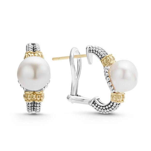 Huggie Pearl Earrings - Pearl Earrings
