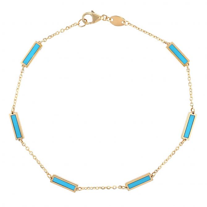 Link Turquoise Bracelet - Colored Stone Bracelets