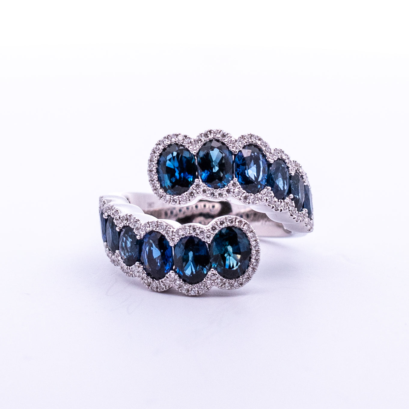 Bypass Diamonds Ring - Colored Stone Rings - Womens