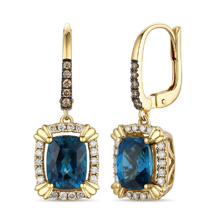 Drop Blue Topaz Earring - Colored Stone Earrings