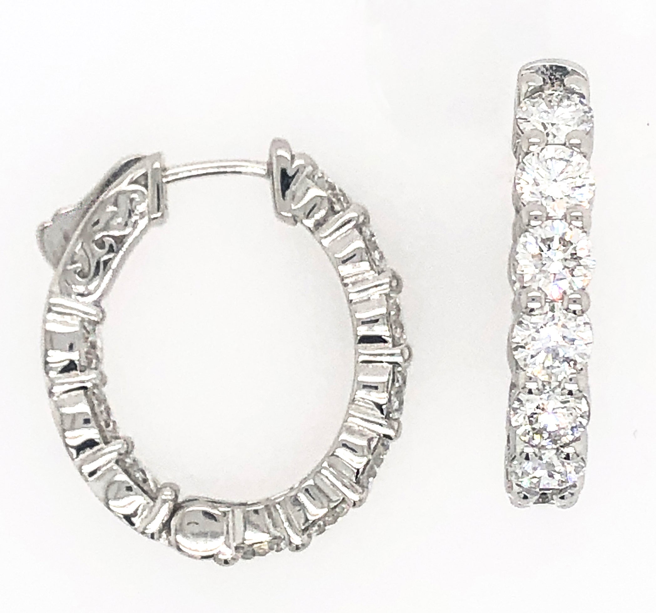 Hoop Diamond Earrings - Diamond Earrings
