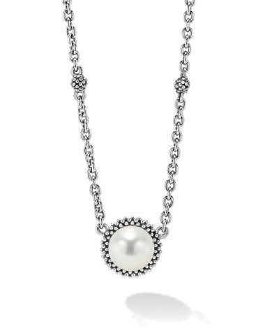 Station Pearl Necklace - Pearl Necklace