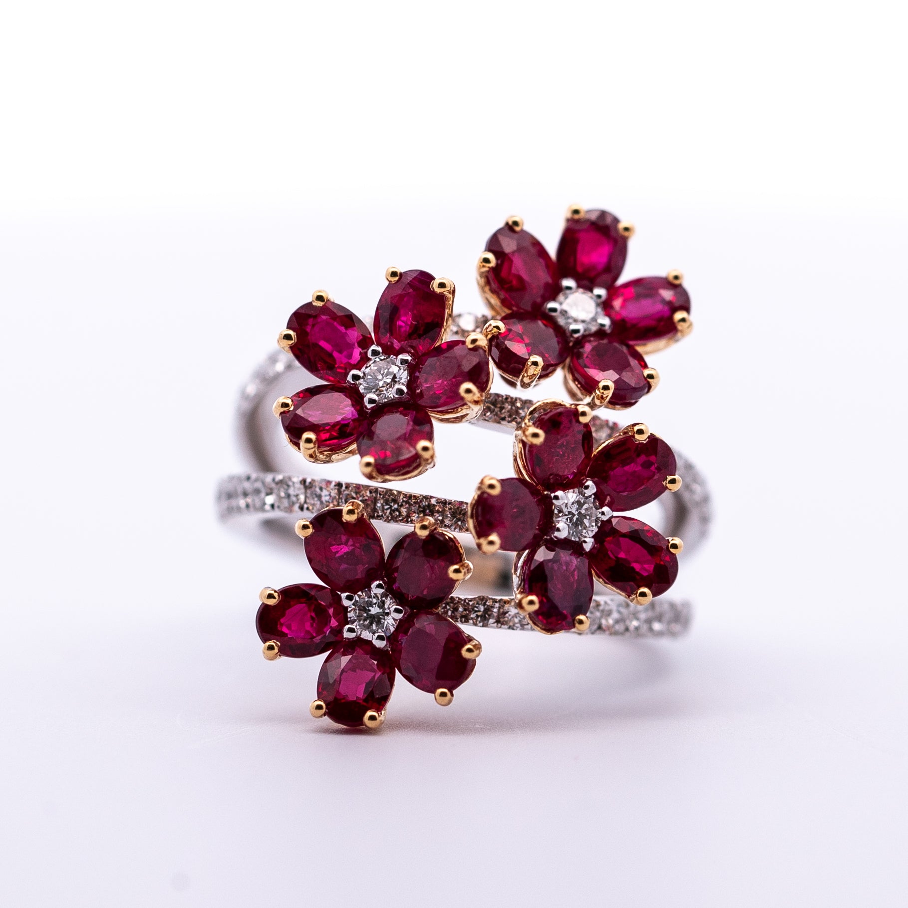 Bypass Rubies Ring - Colored Stone Rings - Womens