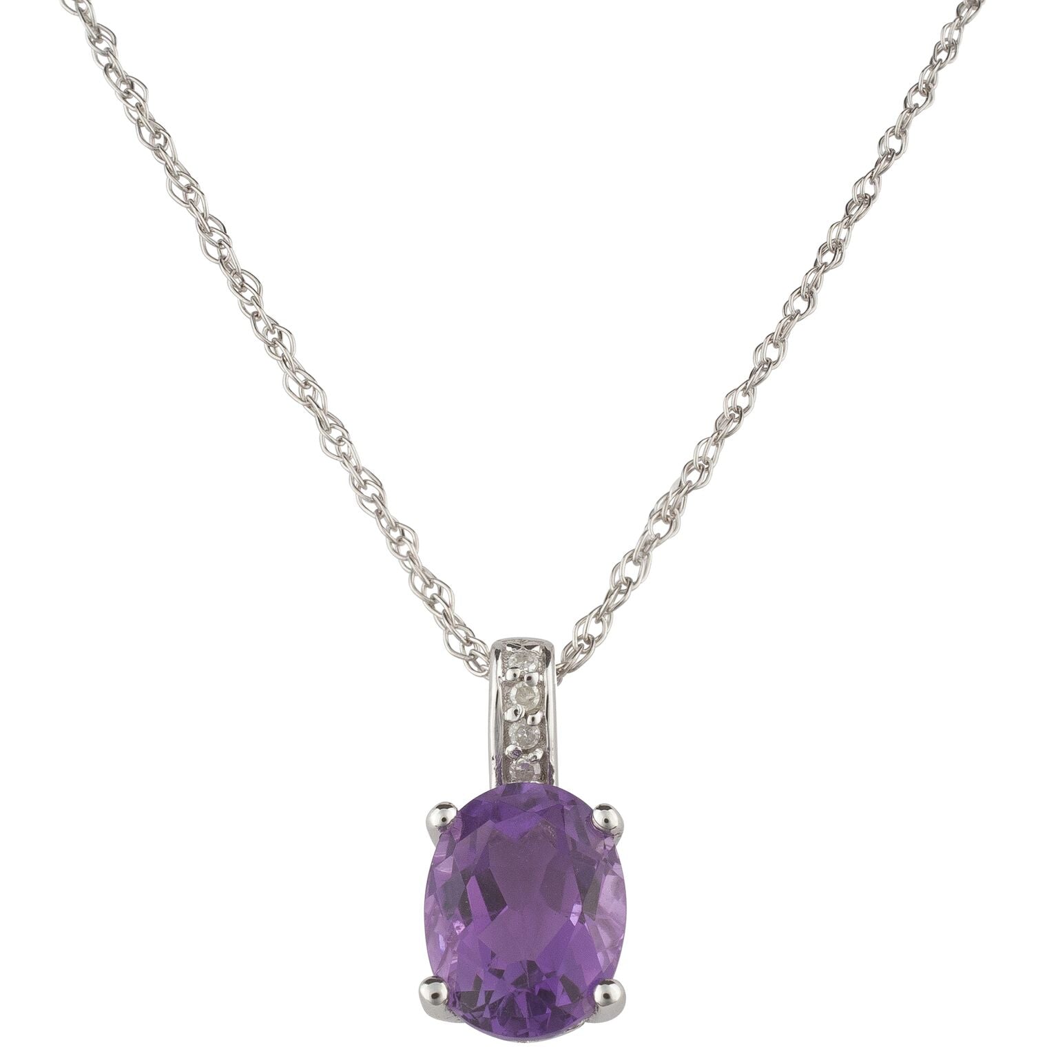 Classic Amethyst Necklace - Colored Stone Necklace