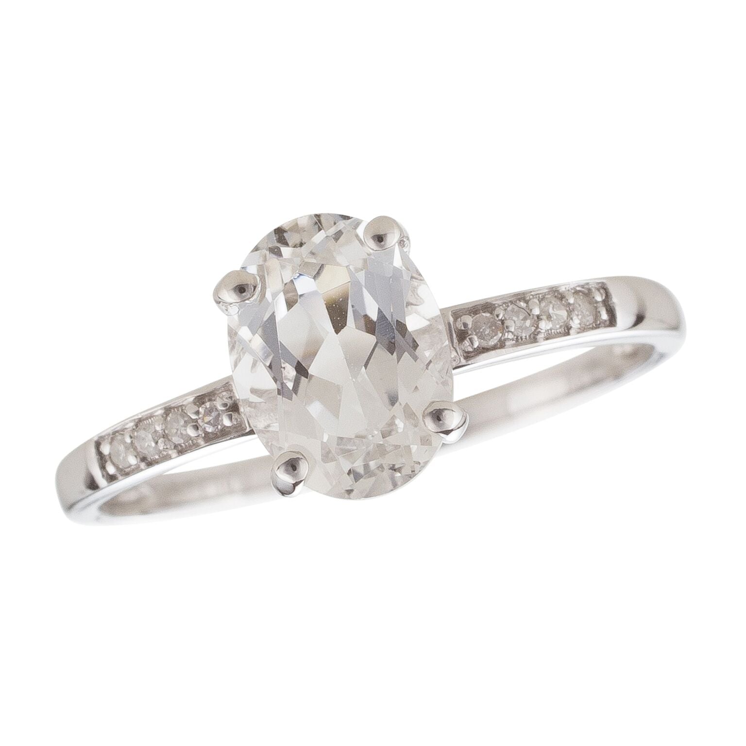 Classic White Topaz Ring - Colored Stone Rings - Womens