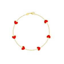 Heart Coral Bracelet - Colored Stone Bracelets