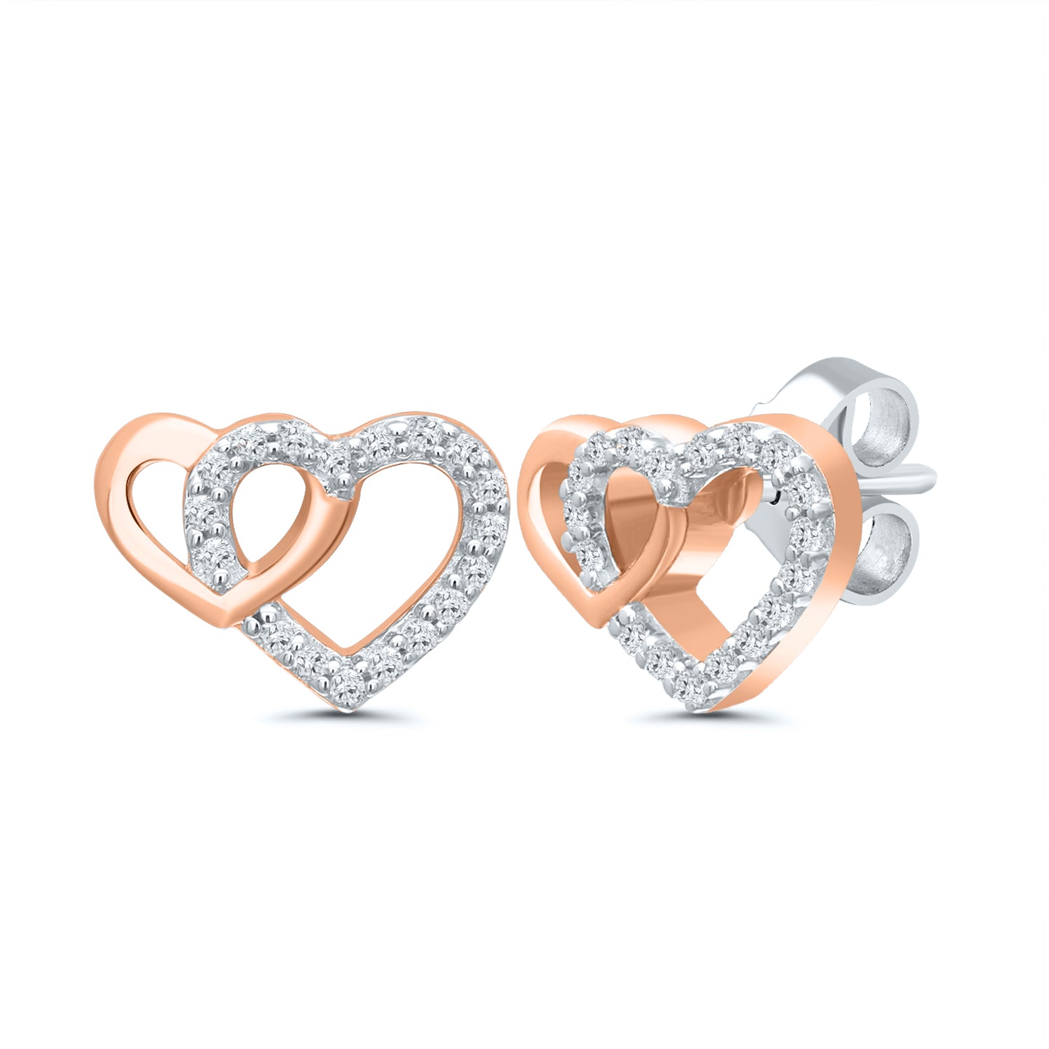 Heart Diamond Earrings - Diamond Earrings