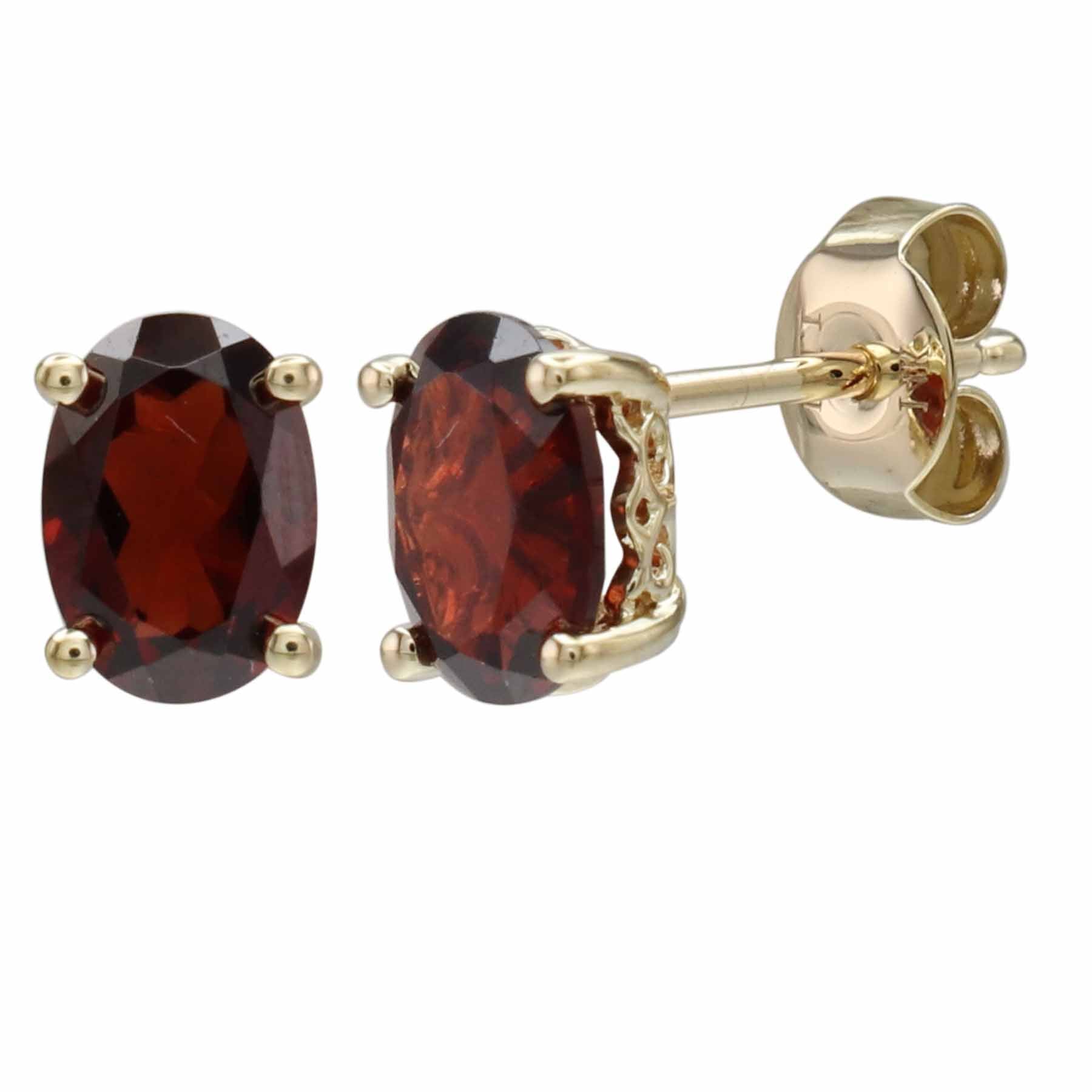 Stud Garnets Earring - Colored Stone Earrings