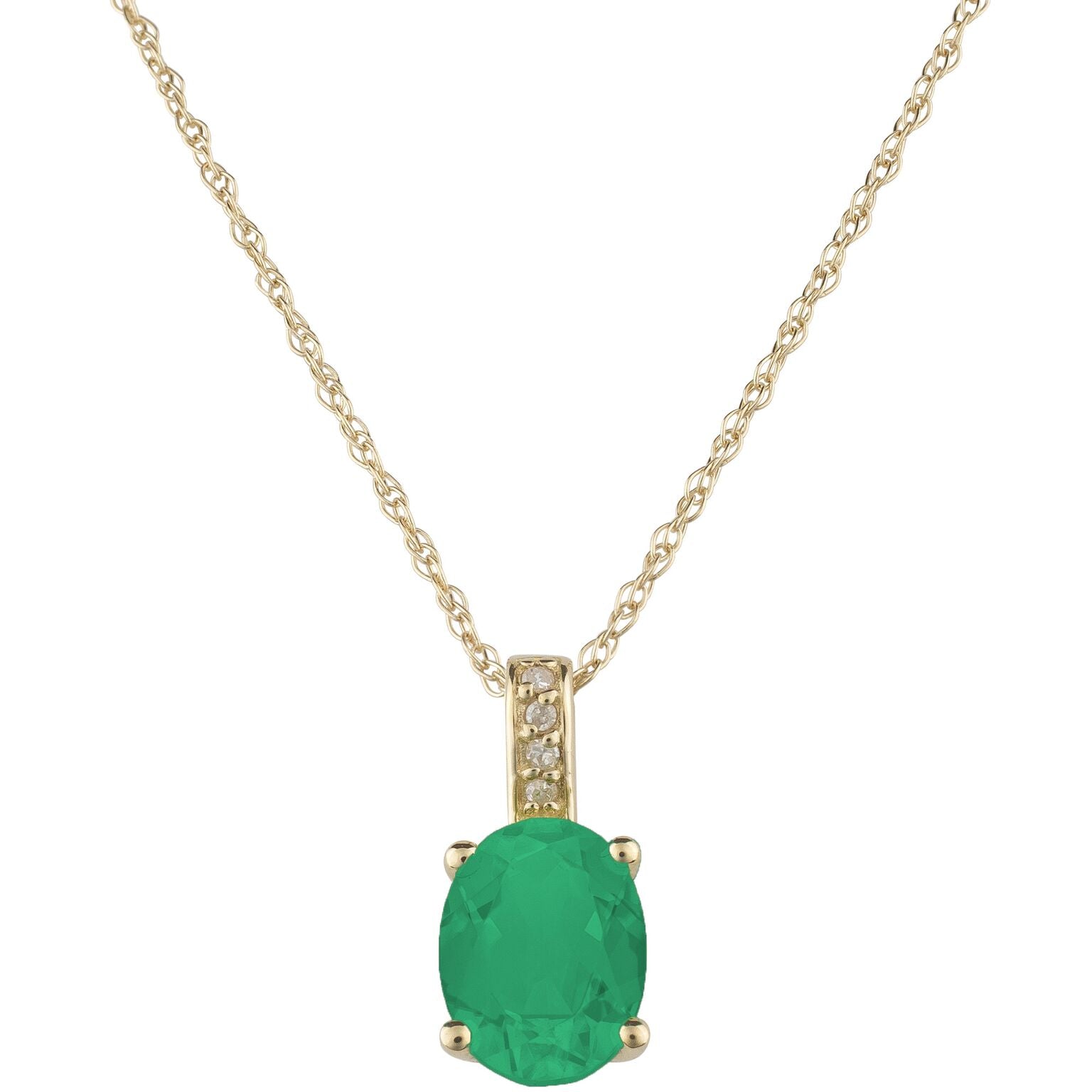 Classic Emerald Necklace - Colored Stone Necklace