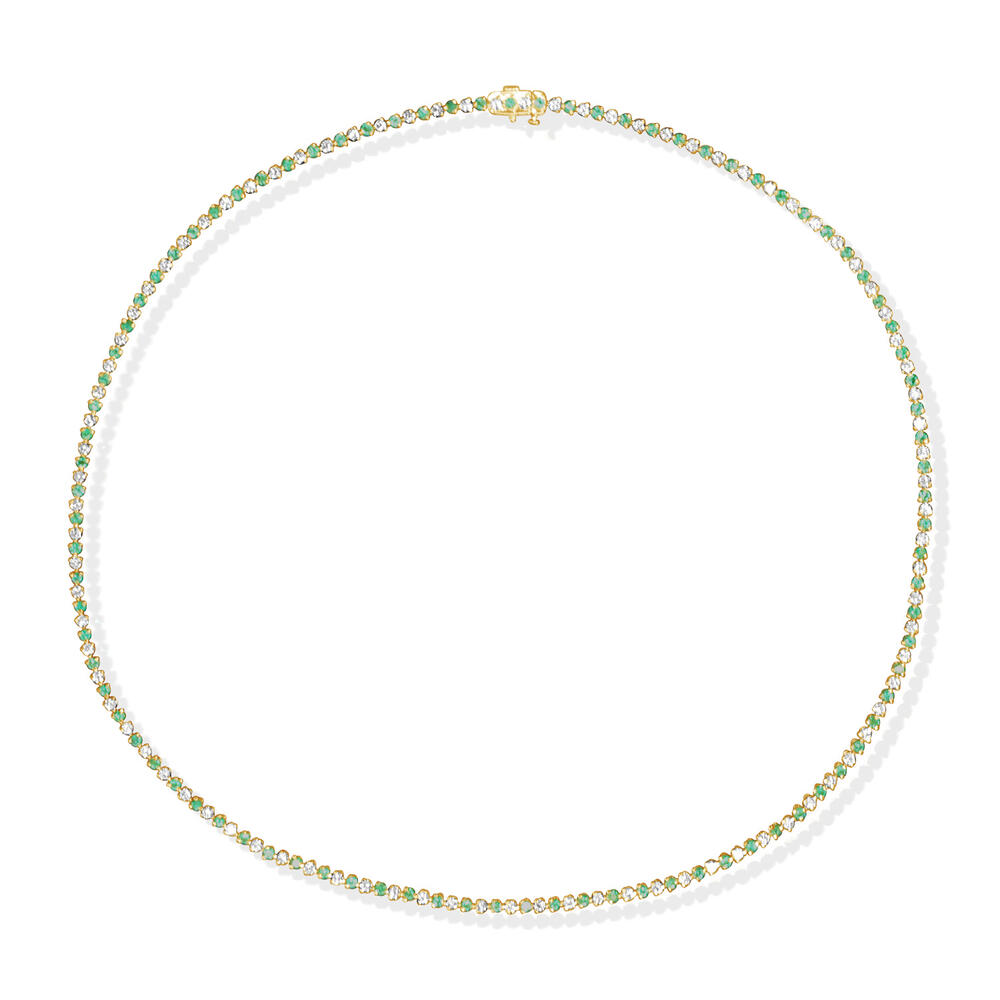 Link Emeralds Necklace - Colored Stone Necklace