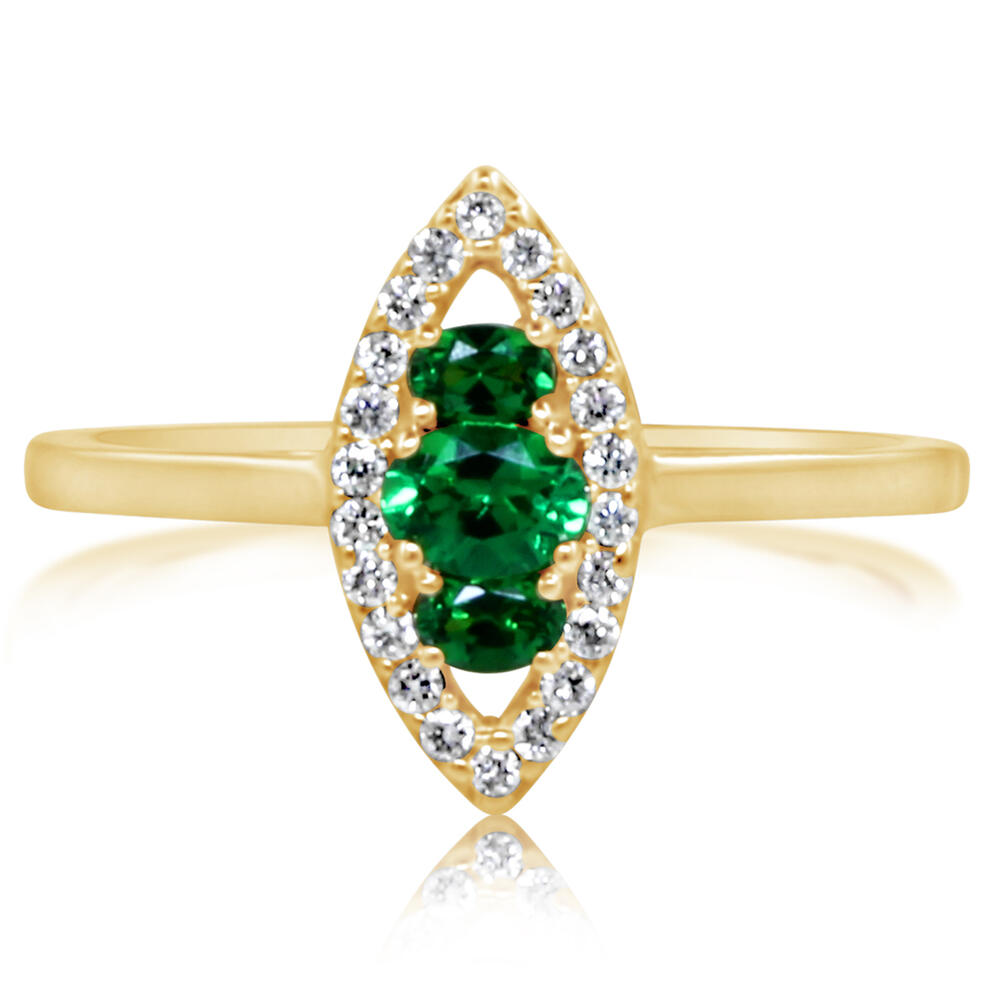 Inspired Tsavorties Ring - Colored Stone Rings - Womens
