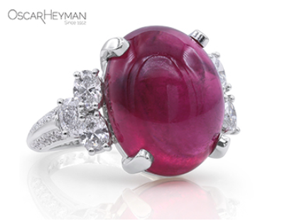 Inspired Rubellite Tourmaline Ring - Colored Stone Rings - Womens