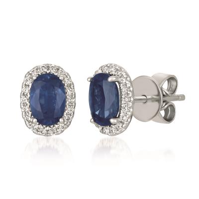 Stud Sapphires Earring - Colored Stone Earrings