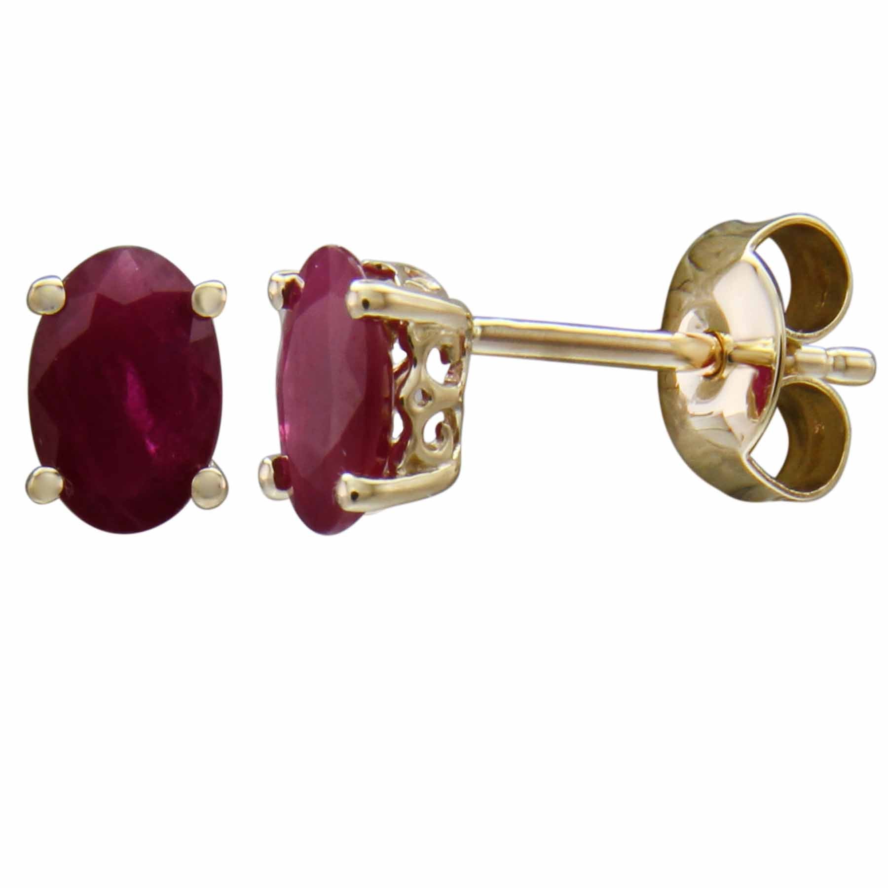 Stud Rubies Earring - Colored Stone Earrings