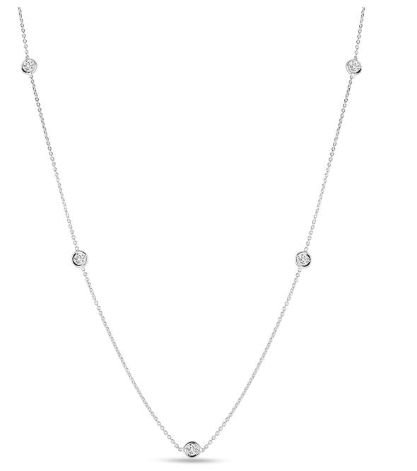 Station Diamond Necklace - Diamond Necklaces