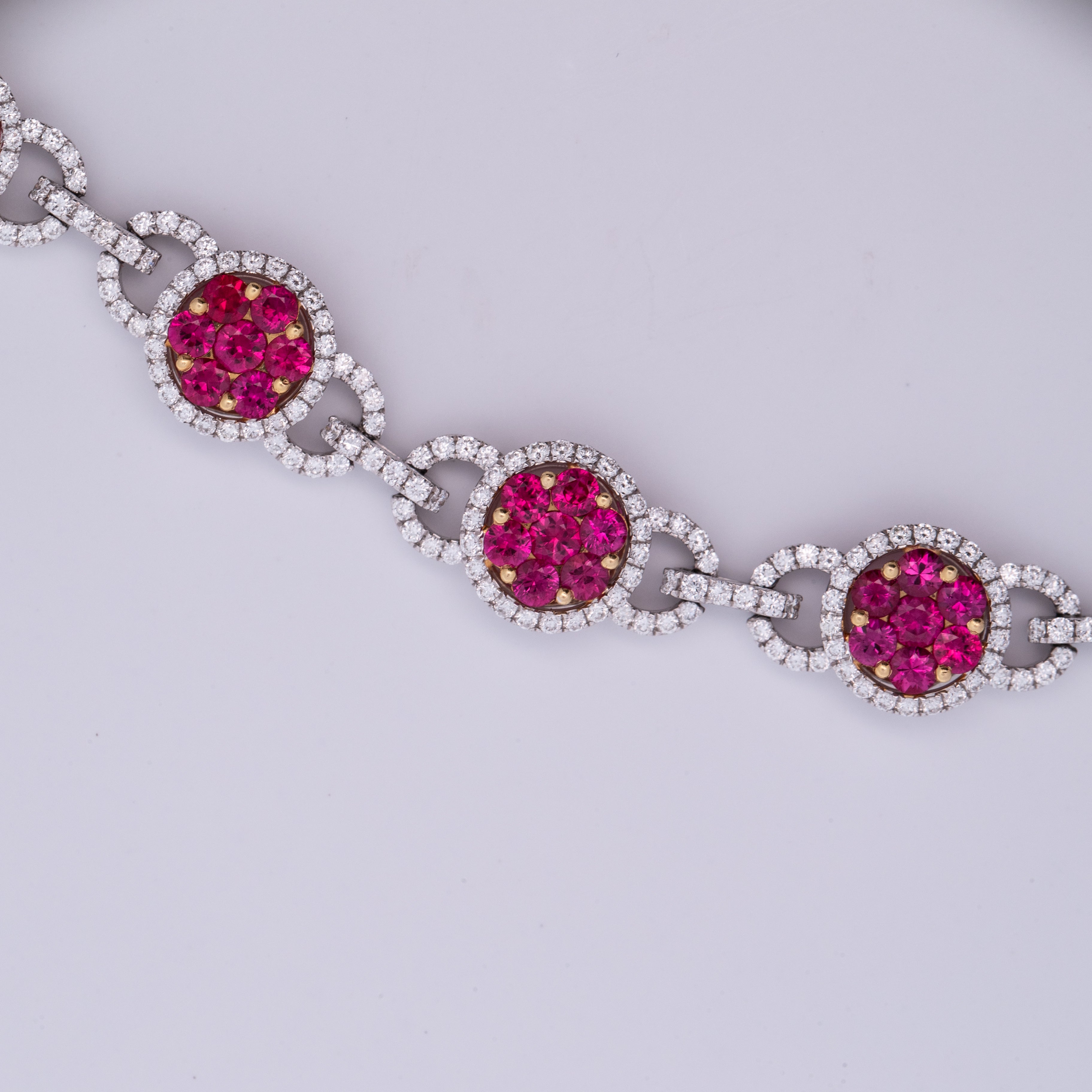 Link Rubies Necklace - Colored Stone Necklace
